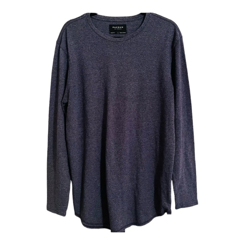 PacSun Gray Long Sleeve Textured Thermal Shirt Size L